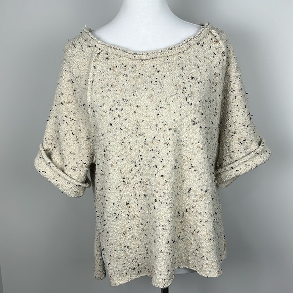 Free People Wool Blend Marsala Tweed Sweater Sz S Nub Oversized Pullover Texture - Picture 3 of 15